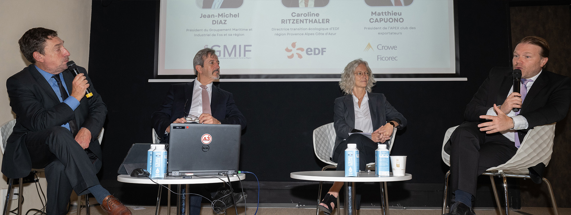 Speakers at a conference on the logistics hub