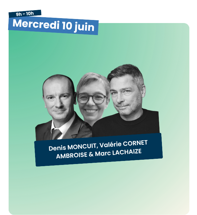 Trois personnes sur un fond vert