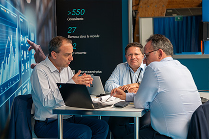 Institutional partners discussing around a table