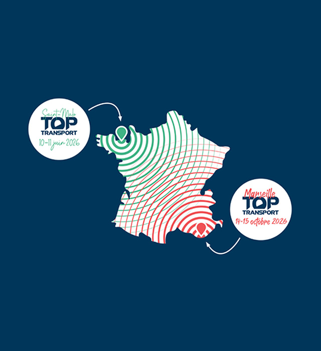 Map of France with Top Transport logo